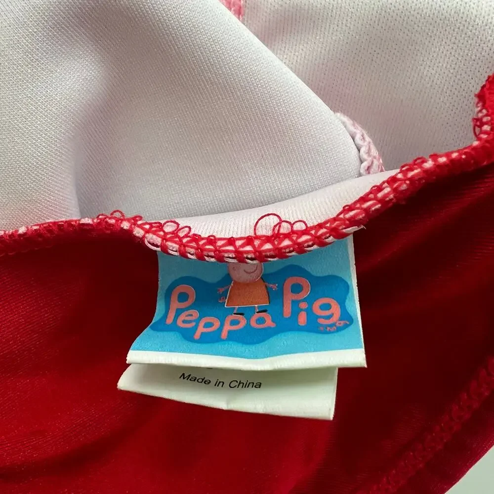 Peppa Pig Toddler Swim Sun Hat red pink polka dot